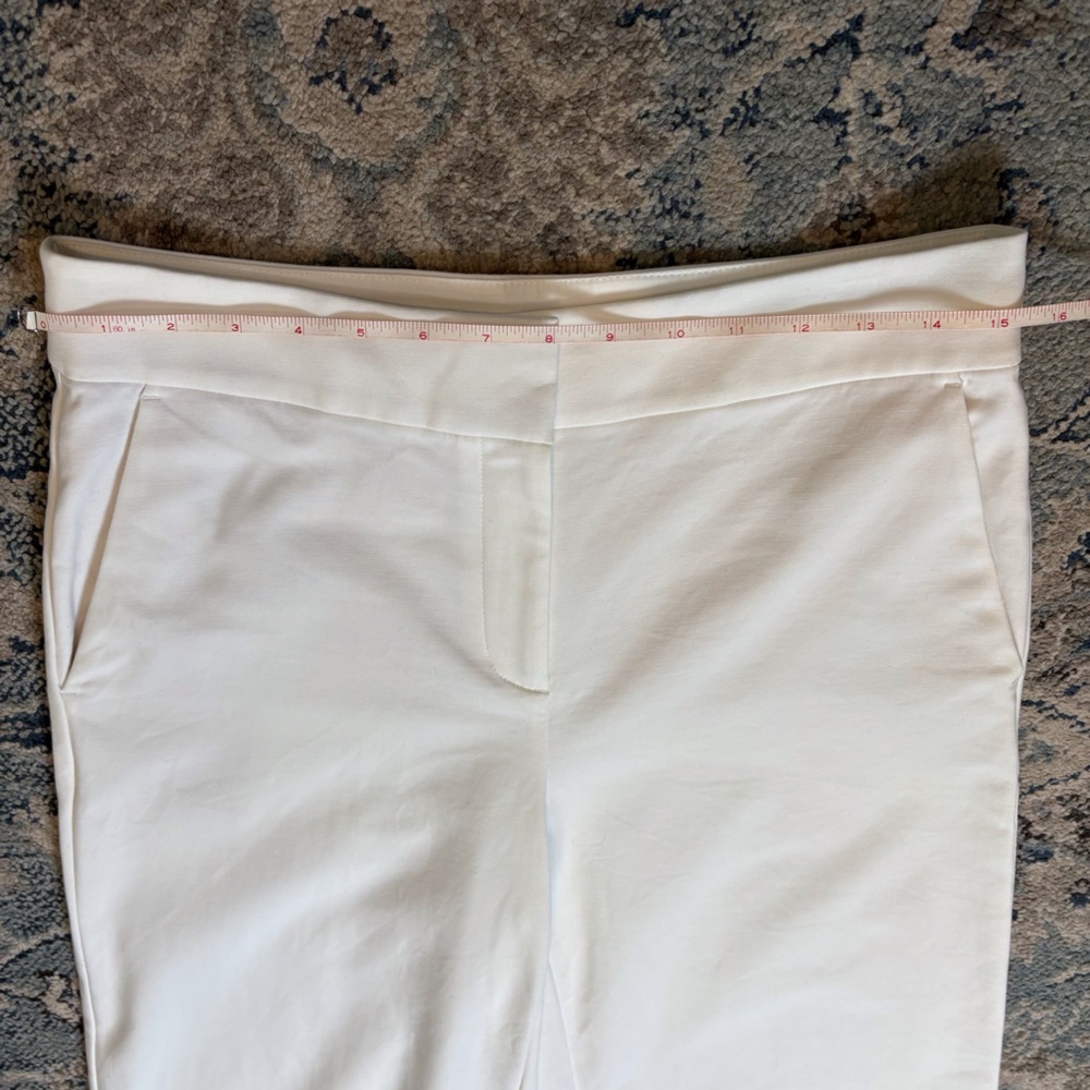 LOFT White Cropped Wide-Leg Trousers High Rise Size 6 EUC - Picture 7 of 10
